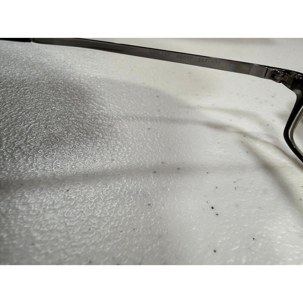 Prada Black Clear Rectangular Glasses Silver Temple VPR13E 2AF101 490 17 140